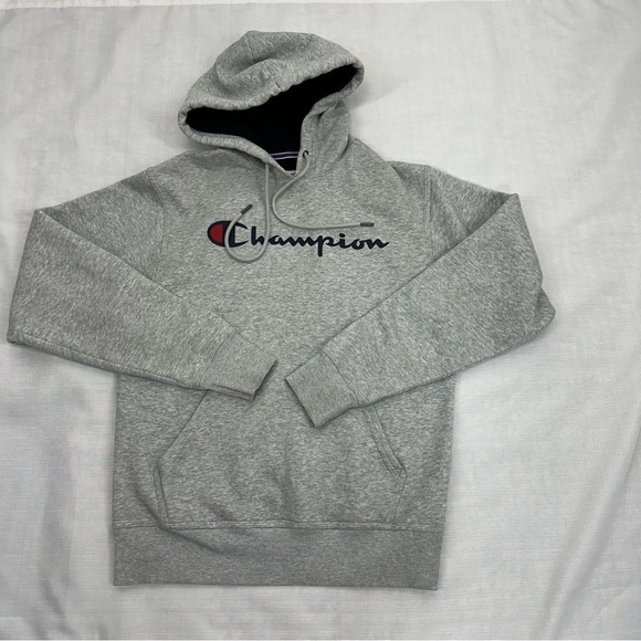 Champion Size Small Gray Chenille Hoodie Sweatshirt - Picture 13 of 15